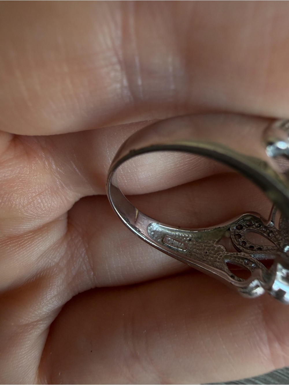 Vintage Designer SW Floral Sterling Silver Ring - Sz 8.5 - Picture 5 of 7